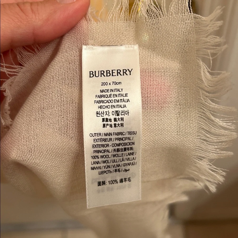 Burberry Cream and Orange Shawl